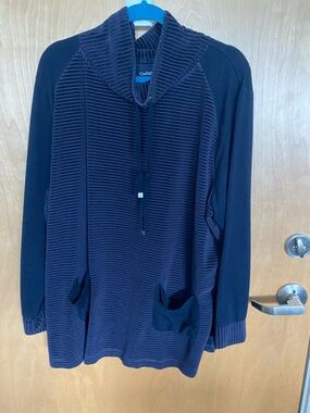 Croft & Barrow 3X dark navy velour top